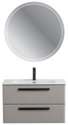 Тумба с раковиной Cezares Eco-cer-n 00-00021350 81x51 подвесная, серо-бежевая матовая