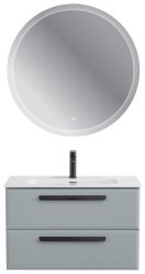 Тумба с раковиной Cezares Eco-cer-n 00-00021351 81x51 подвесная, серо-голубая матовая