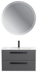 Тумба с раковиной Cezares Eco-cer-n 00-00021353 81x51 подвесная, темно-серая матовая