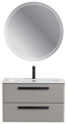 Тумба с раковиной Cezares Eco-cer-n 00-00021355 81x51 подвесная, серо-бежевая матовая