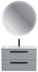 Тумба с раковиной Cezares Eco-cer-n 00-00021356 81x51 подвесная, серо-голубая матовая