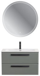 Тумба с раковиной Cezares Eco-cer-n 00-00021357 81x51 подвесная, серо-зеленая матовая