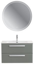 Тумба с раковиной Cezares Eco-cer-n 00-00021372 81x51 подвесная, серо-зеленая матовая