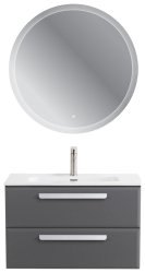 Тумба с раковиной Cezares Eco-cer-n 00-00021373 81x51 подвесная, темно-серая матовая