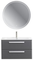 Тумба с раковиной Cezares Eco-cer-n 00-00021378 81x51 подвесная, темно-серая матовая