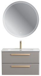 Тумба с раковиной Cezares Eco-cer-n 00-00021380 81x51 подвесная, серо-бежевая матовая