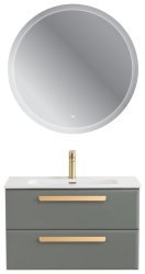 Тумба с раковиной Cezares Eco-cer-n 00-00021382 81x51 подвесная, серо-зеленая матовая