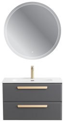 Тумба с раковиной Cezares Eco-cer-n 00-00021383 81x51 подвесная, темно-серая матовая