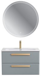 Тумба с раковиной Cezares Eco-cer-n 00-00021386 81x51 подвесная, серо-голубая матовая
