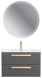Тумба с раковиной Cezares Eco-cer-n 00-00021388 81x51 подвесная, темно-серая матовая