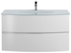 Тумба с раковиной Cezares Elettra 00-00013751 100x56 подвесная, белая матовая