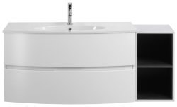 Тумба с раковиной Cezares Elettra 00-00013881 130x56 подвесная, белая матовая