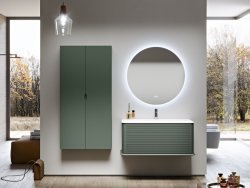 Тумба с раковиной Cezares Idra 00-00018411 98x44 подвесная, зеленая матовая