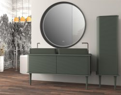 Тумба с раковиной Cezares Idra 00-00018418 144x43 подвесная, зеленая матовая