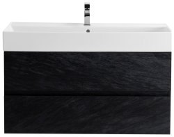 Тумба с раковиной Cezares Molveno 46 00-00012020 80x62 подвесная, черная