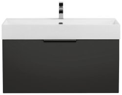 Тумба с раковиной Cezares Premium 00-00013962 91x54 подвесная, черная матовая