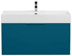 Тумба с раковиной Cezares Premium 00-00013963 91x54 подвесная, голубой залив