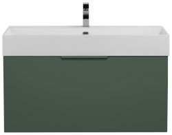 Тумба с раковиной Cezares Premium 00-00013965 91x54 подвесная, зеленая матовая