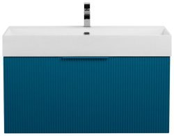 Тумба с раковиной Cezares Premium 00-00013968 91x54 подвесная, голубой залив