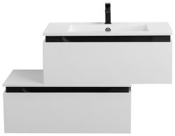 Тумба с раковиной Cezares Slider 00-00017109 100x31 подвесная, белая матовая