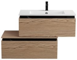 Тумба с раковиной Cezares Slider 00-00017110 100x31 подвесная, дуб тангент