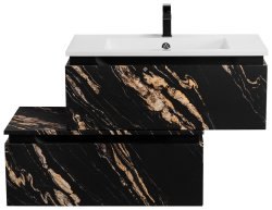 Тумба с раковиной Cezares Slider 00-00017112 100x31 подвесная, черный фьюжн