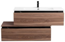 Тумба с раковиной Cezares Slider 00-00017115 100x31 подвесная, орех дымчатый