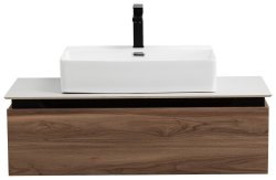 Тумба с раковиной Cezares Slider 00-00018457 101x30 подвесная, орех дымчатый