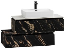 Тумба с раковиной Cezares Slider 00-00018462 101x62 подвесная, черный фьюжн