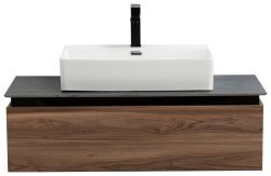 Тумба с раковиной Cezares Slider 00-00018465 101x30 подвесная, орех дымчатый