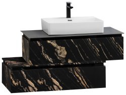 Тумба с раковиной Cezares Slider 00-00018470 101x62 подвесная, черный фьюжн