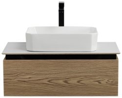 Тумба с раковиной Cezares Slider 00-00018475 81x30 подвесная, дуб тангент