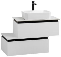 Тумба с раковиной Cezares Slider 00-00018480 81x62 подвесная, белая матовая