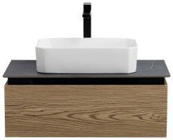 Тумба с раковиной Cezares Slider 00-00018483 81x30 подвесная, дуб тангент
