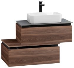 Тумба с раковиной Cezares Slider 00-00018485 81x62 подвесная, орех дымчатый