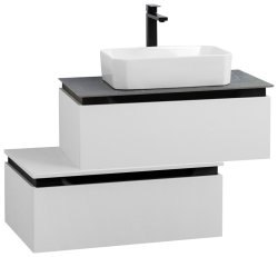 Тумба с раковиной Cezares Slider 00-00018488 81x62 подвесная, белая матовая
