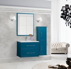 Тумба с раковиной Cezares Tiffany 00-00012645 60x56 подвесная, голубой залив