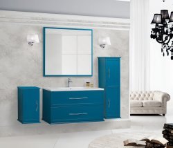 Тумба с раковиной Cezares Tiffany 00-00012651 100x56 подвесная, голубой залив