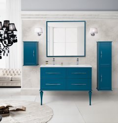 Тумба с раковиной Cezares Tiffany 00-00012654 120x56 подвесная, голубой залив