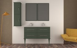 Тумба с раковиной Cezares Tiffany 00-00013689 120x56 подвесная, зеленая матовая