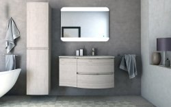 Тумба с раковиной Cezares Vague 00-00012777 104x56 подвесная, дуб выбеленный
