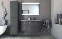 Тумба с раковиной Cezares Vague 00-00012780 104x56 подвесная, антрацит