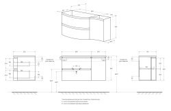 Тумба с раковиной Cezares Vague 00-00012782 104x56 подвесная, дуб табачный