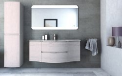 Тумба с раковиной Cezares Vague 00-00012789 138x56 подвесная, дуб выбеленный