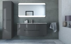Тумба с раковиной Cezares Vague 00-00012792 138x56 подвесная, антрацит