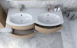 Тумба с раковиной Cezares Vague 00-00012794 138x56 подвесная, дуб табачный