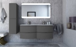 Тумба с раковиной Cezares Vague 00-00012797 138x56 подвесная, серо-коричневая матовая