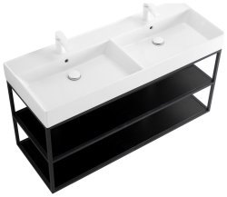 Консоль с раковиной Cezares Cadro 00-00012911 120x71 подвесная, черная
