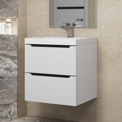 Тумба под раковину подвесная Uperwood Tanos NEW 2191020002 50x45, белая/графит