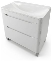Тумба с раковиной Uperwood Ocean KOceanF80w2 80x45 напольная, белая, 2 ящика